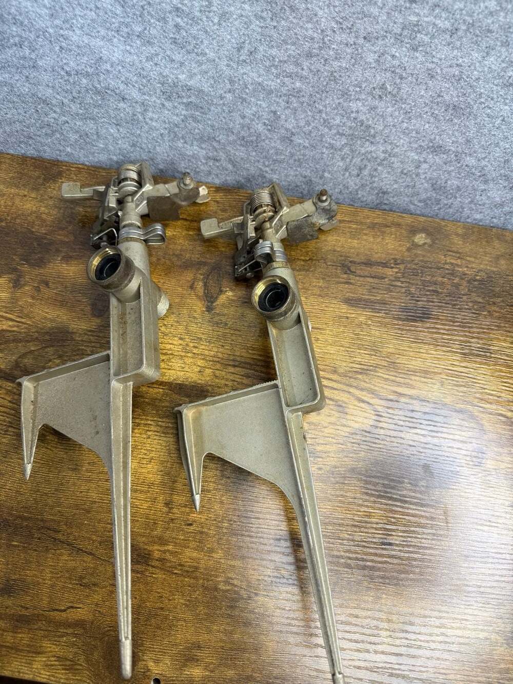 Pair of Metal Impact Sprinklers with Zinc Spike Bases
